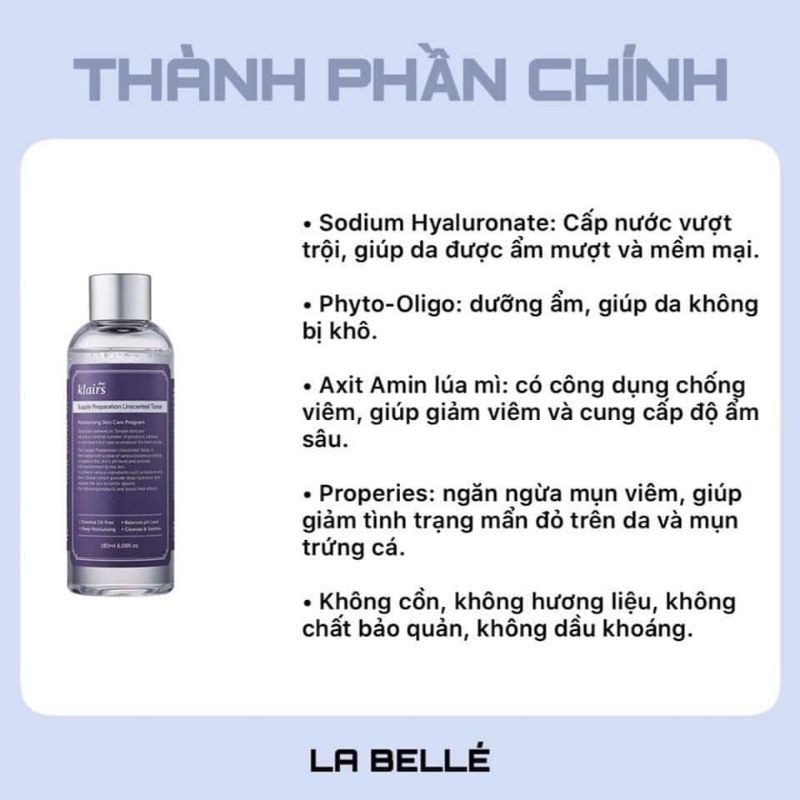 [Chính hãng] Toner nước hoa hồng Dear Klairs Supple Preparation Unscented Toner 180ml