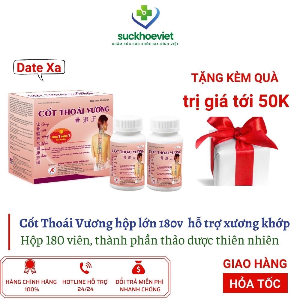[TẶNG kèm hộp 30v] Cốt Thoái Vương Hỗ trợ xương khớp, thoái hóa, đau vai gáy hộp 180 viên