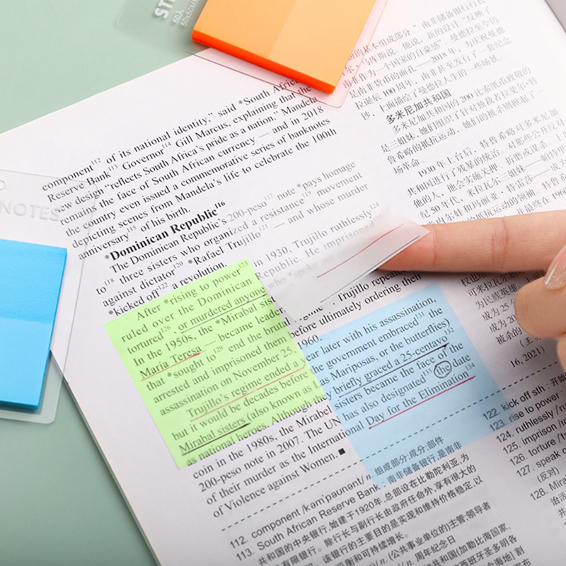 Bộ 50 Tờ Giấy Ghi Chú Trong Suốt Chống Thấm Nước Họa Tiết Hoa Xinh Xắn