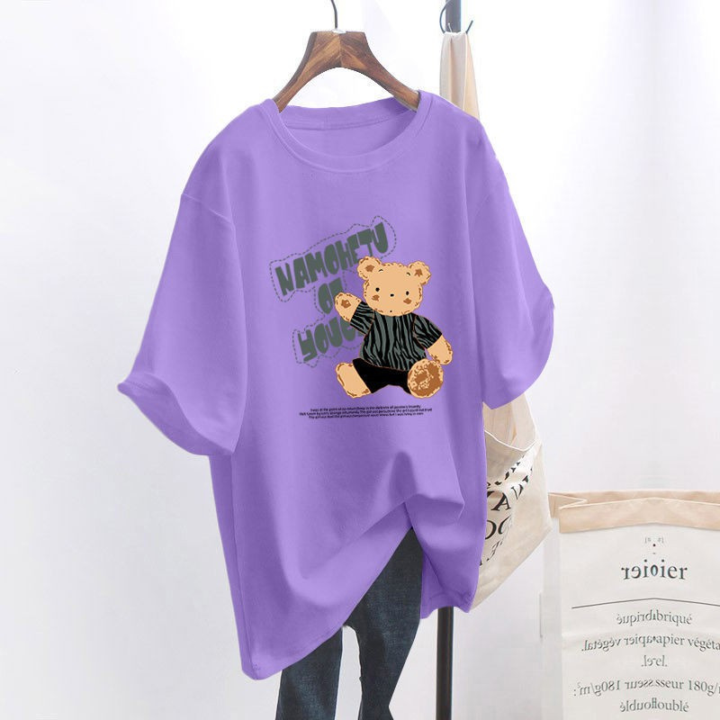 NRVP Áo Thun Tay Ngắn Dáng Rộng In Họa Tiết Thời Trang Mùa Hè Mới 2021 Cho Nữ