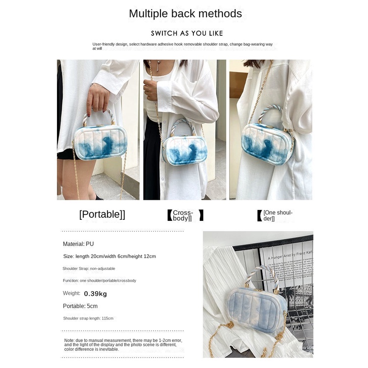 Túi Xách Đeo Vai Hình Vuông Cỡ Nhỏ Màu Sáng Phối Dây Đeo Sợi Xích Thời Trang Mùa Hè Sang Trọng