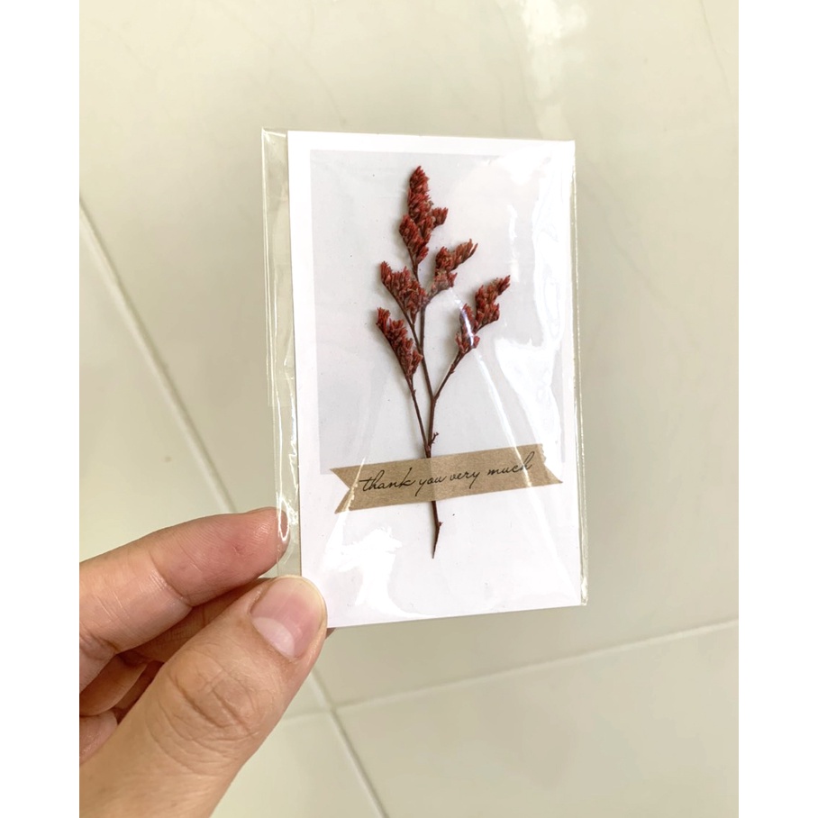 50 Thiệp, card cảm ơn HOA KHÔ, HOA THẬT