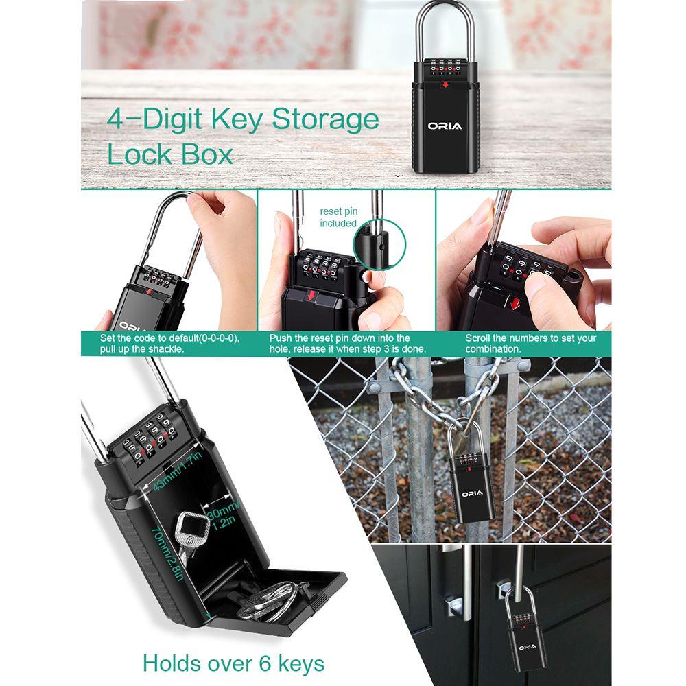 LET Hộp Đựng Chìa Khóa Gắn Tường Bằng Hợp Kim Nhôm Cao Cấp