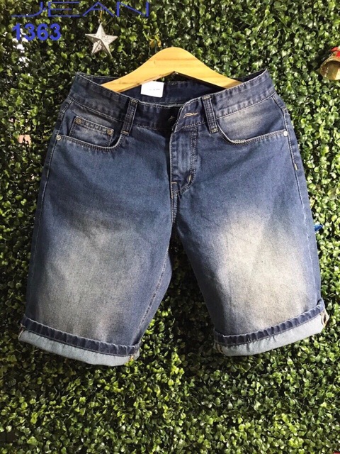 Quần short nam jeans trơn