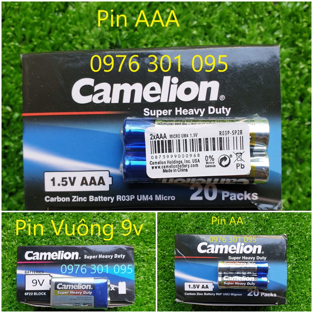 [ CAMELION Lẻ ] Pin AA, AAA, Vuông 9V Thông Dụng