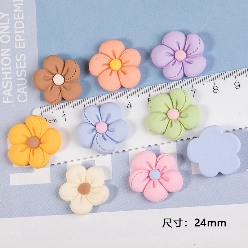 Charm (C451) slime/ Dụng Cụ Charm Trang Trí [Ko Keo &amp; Nút] Hoa Mai Trang Trí 2.8cm - Giá 1 cái