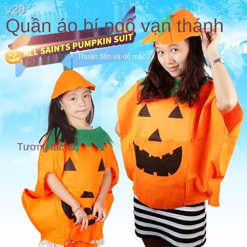 ◆▪✕Halloween trẻ em quần áo bảo vệ môi trường trái cây trình diễn vật liệu làm bằng tay tự chương thời trang nam cha mẹ