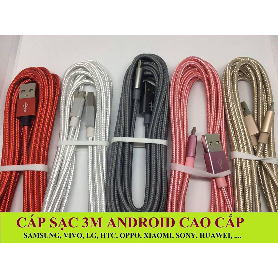 Cáp Sạc 3M Iphone Samsung Oppo Giá Rẻ