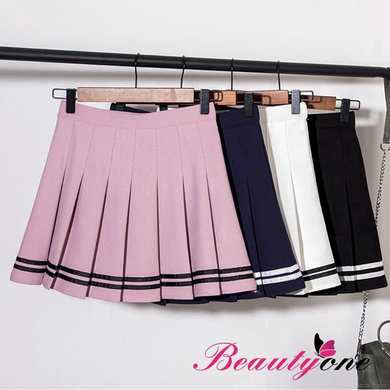 FREESHIP ĐƠN 99K_ 🌟Women Casual Striped Print Pleated With Inner Shorts Skirt | BigBuy360 - bigbuy360.vn
