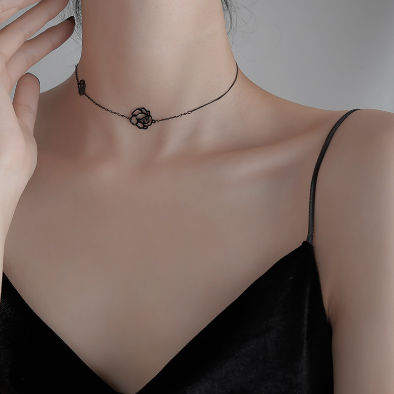 vòng cổ Hợp Kim Mặt Hình Hoa Hồng Thời Trang Cho Nữ
