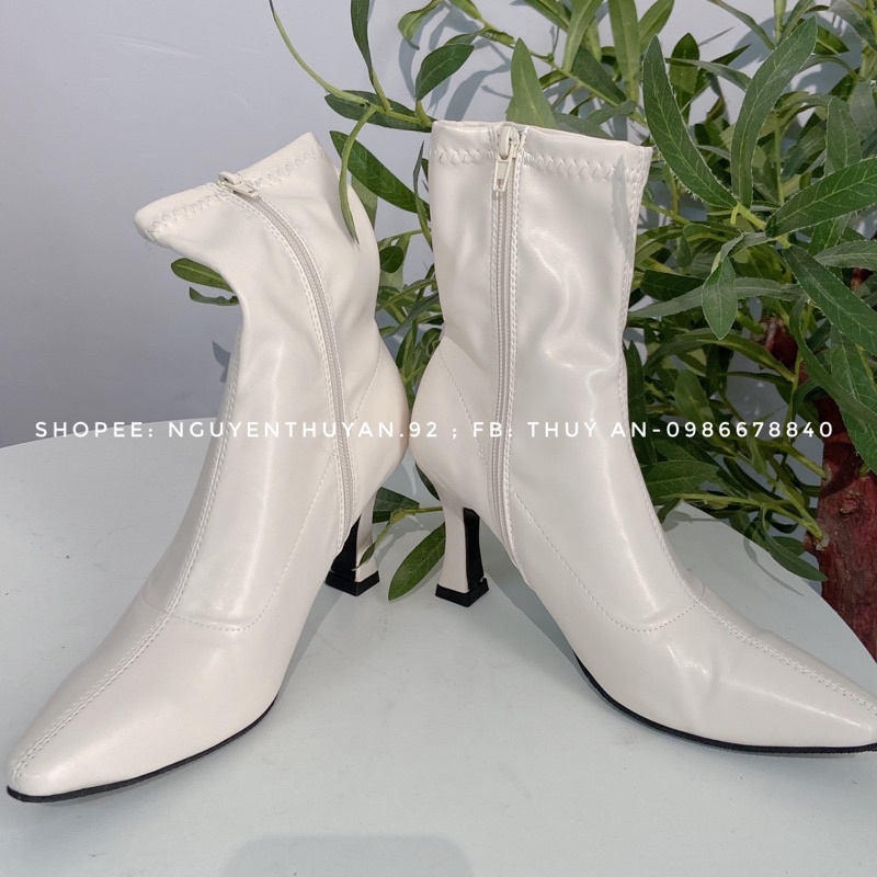 Bốt da gót nhọn cao 8cm⚡️ANDU STORE⚡️[VIDEO +ẢNH THẬT] | BigBuy360 - bigbuy360.vn