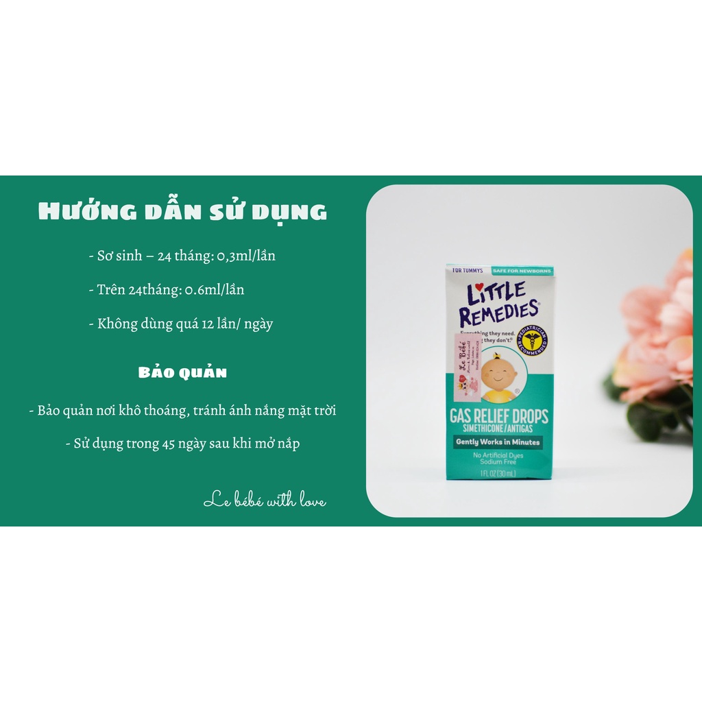 Tiêu ga cho bé từ sơ sinh - Little Remedies Gas Relief Drop (30ml)