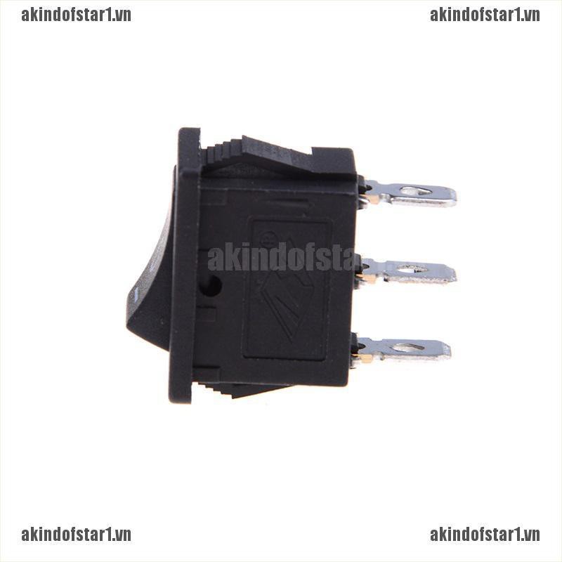 5 Công tắc rocker 3 chấu màu đen mini Bật/Tắt/Bật AC 6A/250V 10A/125V