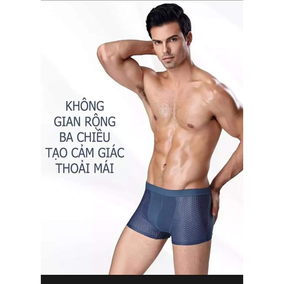 Hộp 4 Sịp Đùi Boxer Thông Hơi Cao Cấp Dành Cho Nam VEIKUCOOL