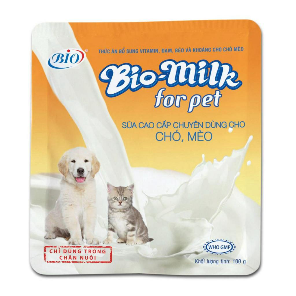 HỘP 15 GÓI BIO-MILK FOR PET 100G. SỮA CAO CẤP CHÓ MÈO. Sữa dinh dưỡng cho chó mèo, thơm ngon như sữa mẹ