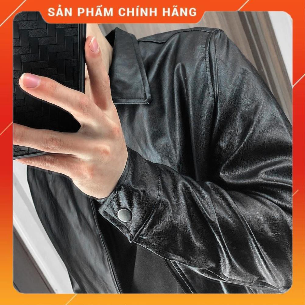 chất da PU nhập khẩu cao cấp | Jacket Đen
