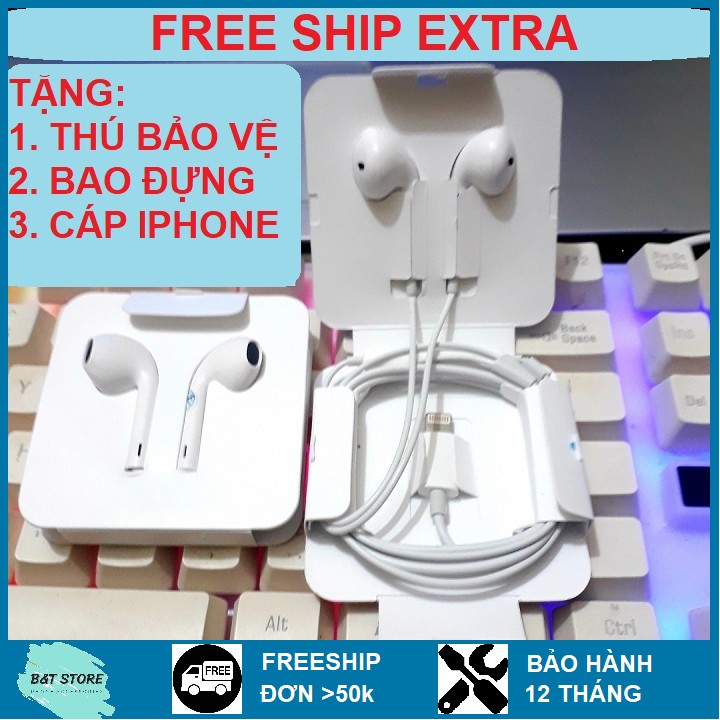 Tai nghe ip 7/8X/Xs bắt bluetooth tương thích với dòng ip 7/8/7 Plus/8 Plus/X/Xsmax/11promax/12  bảo hành 12 tháng