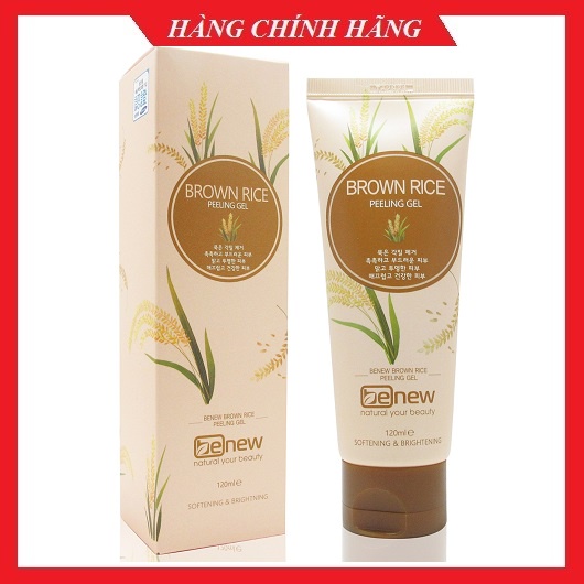Combo sữa rửa mặt và tẩy da chết mầm gạo trắng da, sạch nhờn, xóa thâm mụn BENEW RICE Hàn quốc 120ml/Hộp