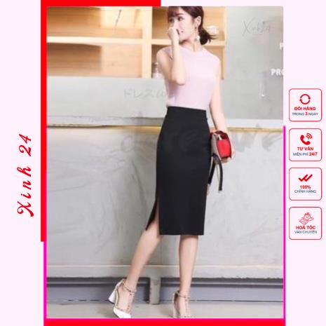 Chân Váy Bút Chì Công Sở Vải Kaki Thun Cao Cấp From dài qua gối chuẩn đẹp | BigBuy360 - bigbuy360.vn