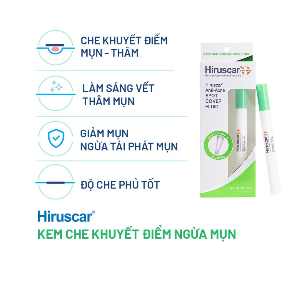 Kem Che Khuyết Điểm và Ngừa Mụn Hiruscar Anti-Acne Spot Cover Fluid 1ml