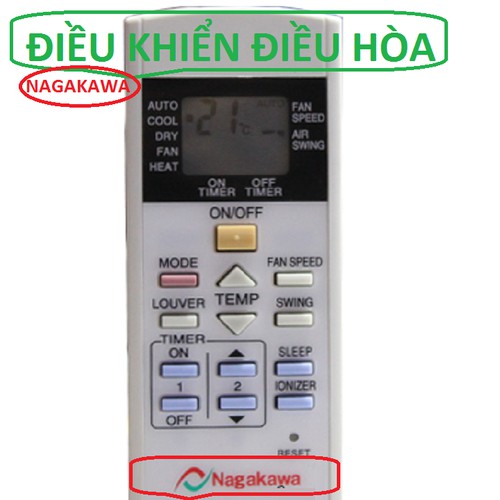 [Mã ELHA22 giảm 5% đơn 300K] Remote điều khiển máy lạnh Nagakawa 2 chiều phím đỏ -Bh đổi mới -tặng kèm pin