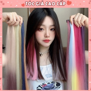 Tóc Highlight giả nhiều màu cá tính, tóc giả kẹp highlight phong cách Hàn Quốc TG1