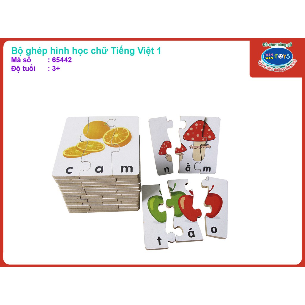 Bộ Thẻ Học Thông Minh Ghép Hình Học Chữ Nhiều Loại - Thương Hiệu  Winwintoys - Hàng Việt Nam Chất Lượng Cao