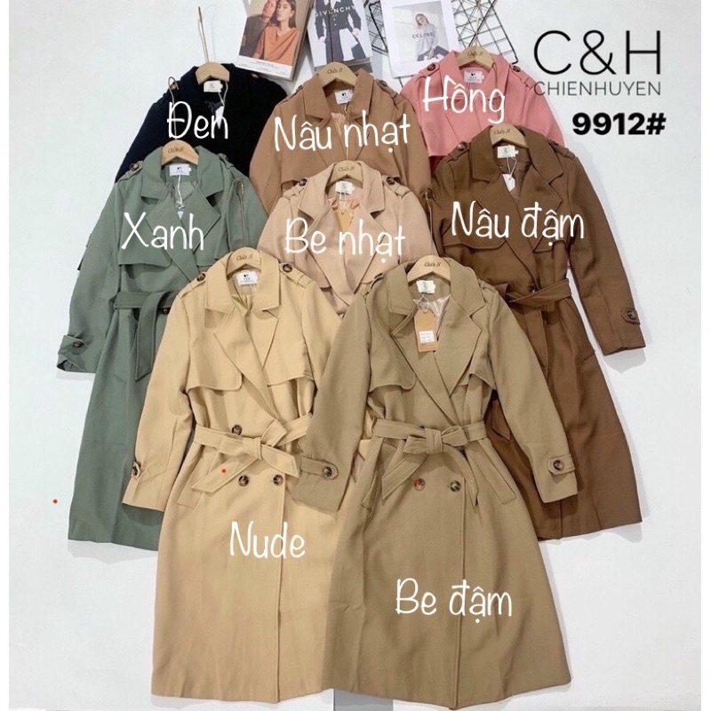 Áo măng tô kaki dáng dài