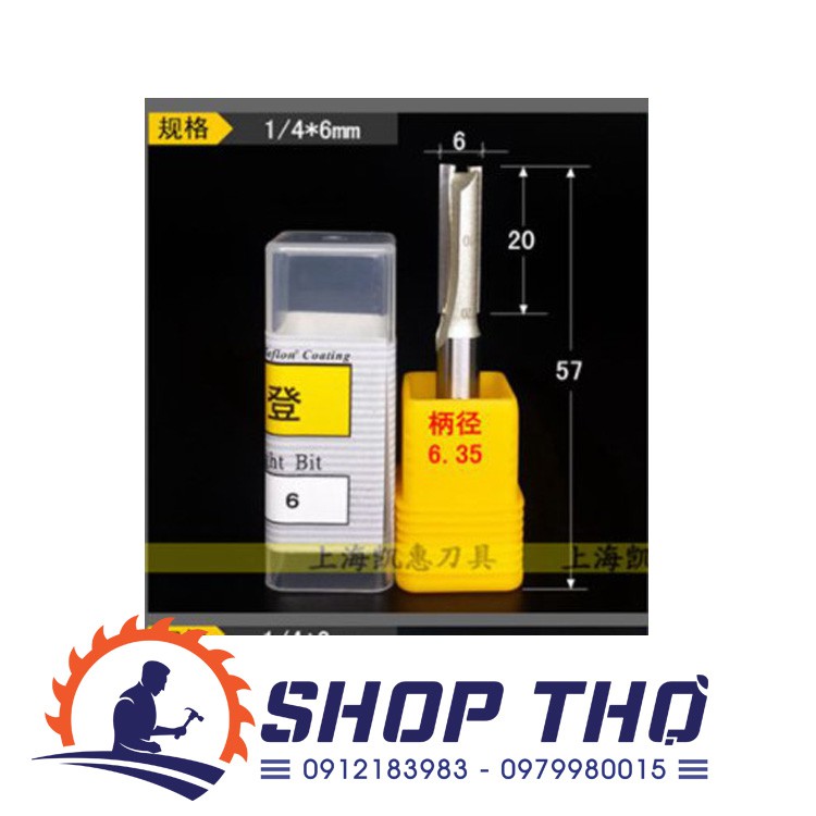 Mũi phay đánh rãnh ARDEN 0114 cốt 6.35 từ 3-15mm