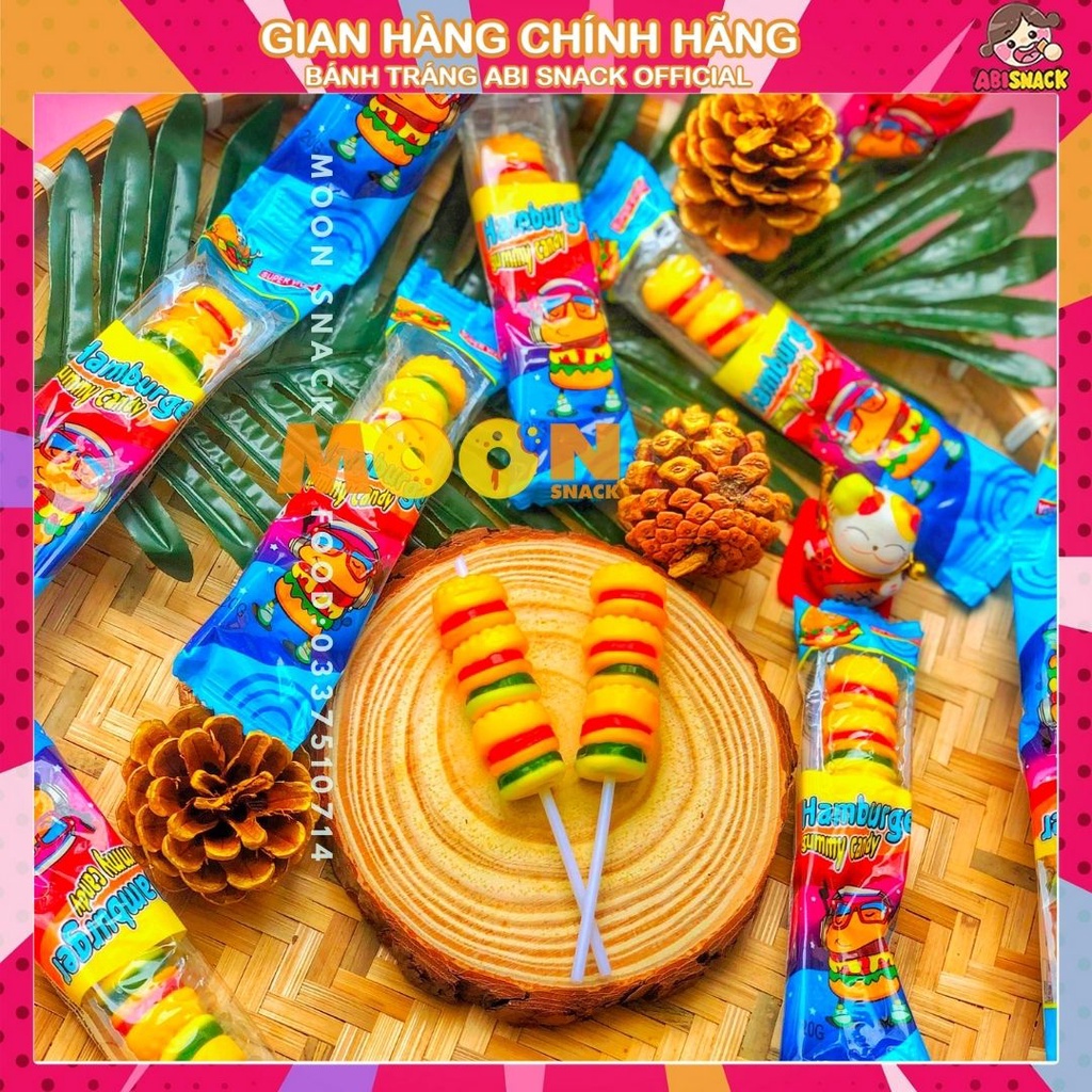 KẸO DẺO SUPER HAMBURGER DÀI GUMMY CANDY VVIP GÓI 20g vệ sinh an toàn thực phẩm