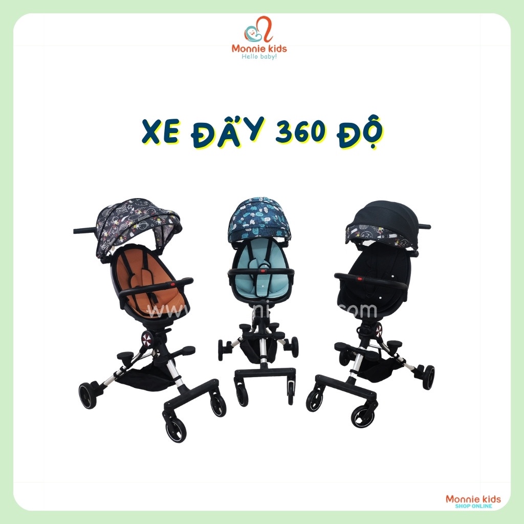 Xe đẩy gấp gọn 2 chiều cho bé, xe nôi trẻ em đa năng du lịch - Monnie Kids