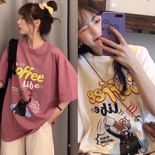 Áo thun tay lỡ mỹ coffee unisex size m,l oversize tay lỡ form rộng cotton DƯ TÚ LỆ