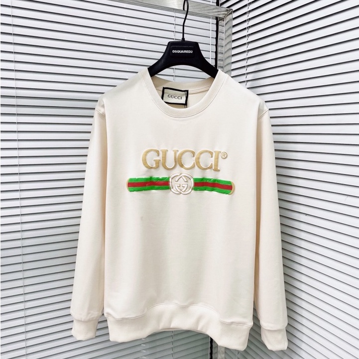 Áo Sweater Nam Nữ, Áo Nỉ Cổ Tròn Dài Tay Họa Tiết Gucci In Cực Chất Dành Cho Nam Nữ.