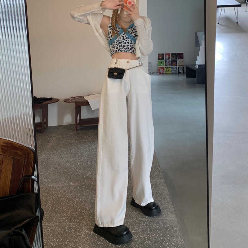 COZOK Quần ống rộng lưng cao thời trang năng động