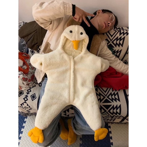 QUẦN ÁO LIỀN THÂN TRẺ EM HÌNH CHÚ VỊT CUTE BỘ ĐỒ NGỦ CHO BÉ MÙA ĐÔNG ẤM ÁP