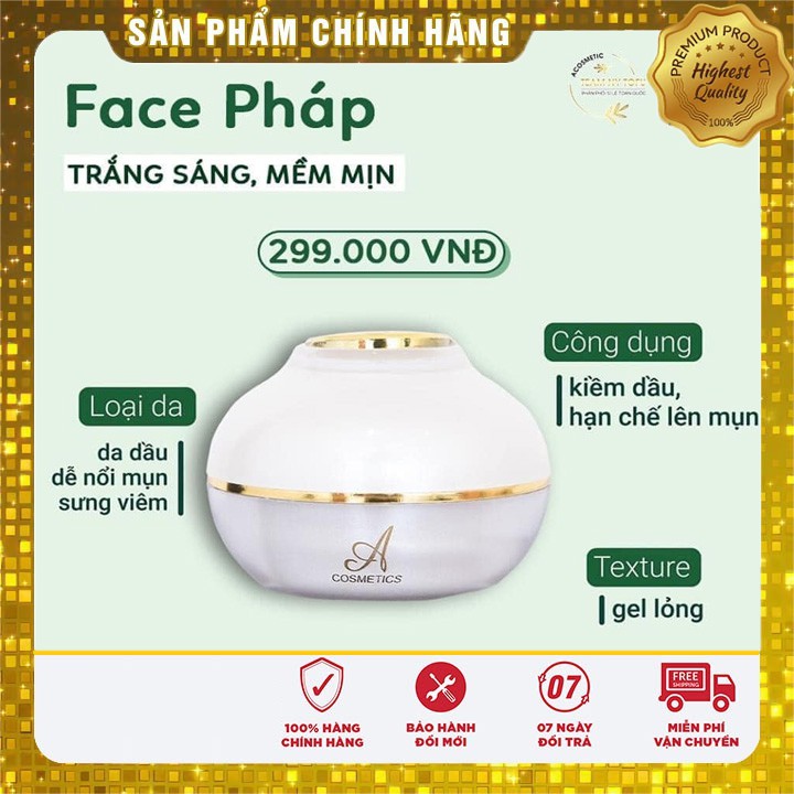 [Chính Hãng] kem face pháp 2022 A cosmetics Phương Anh date mới hộp 20g