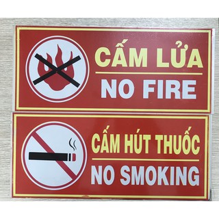Bảng Cấm Lửa - Cấm Hút thuốc phòng cháy chữa cháy bằng thiếc