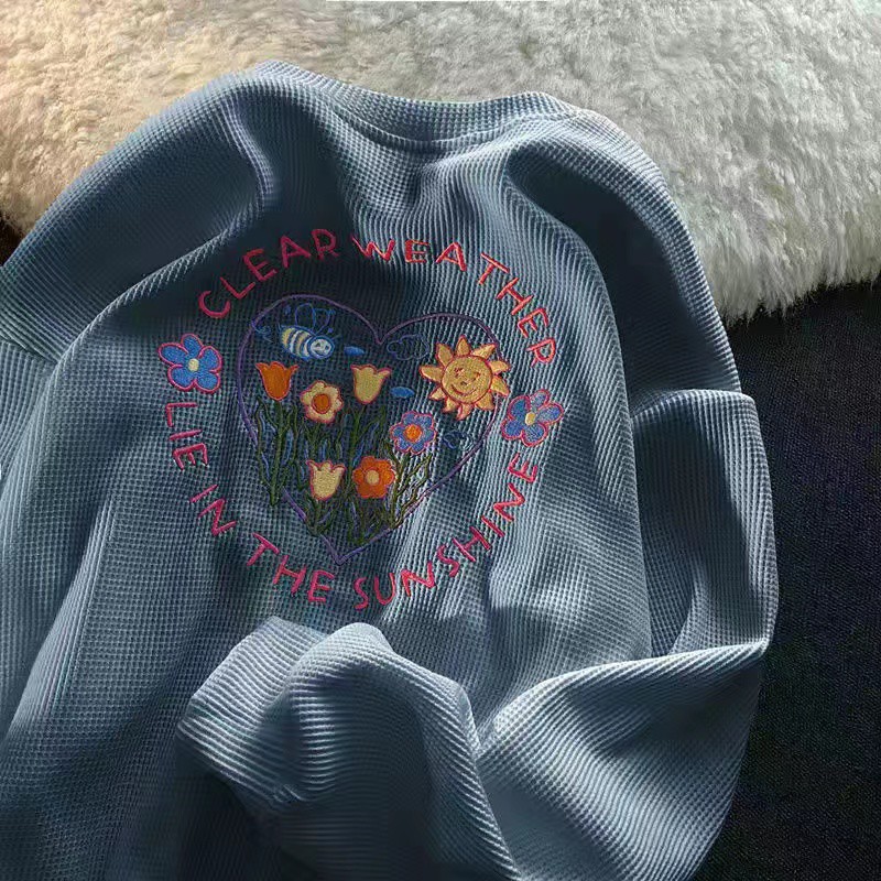 Áo Sweater Tay Dài Dáng Rộng Thêu Họa Tiết Kiểu Hàn Quốc Thời Trang Xuân Thu Cho Nữ 2021 | BigBuy360 - bigbuy360.vn