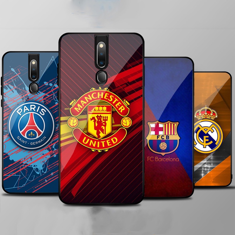 Ốp Lưng OPPO F11 PRO mặt kính cường lực cao cấp In hình Câu Lạc Bộ Bóng Đá