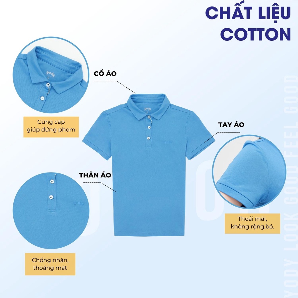 Áo Polo Yody Nữ vải cotton  thoáng mát mềm mịn APN5388