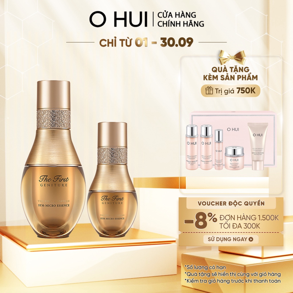 Bộ đôi Tinh chất tăng cường tế bào gốc chống lão hóa toàn diện OHUI First Sym-Micro Essence