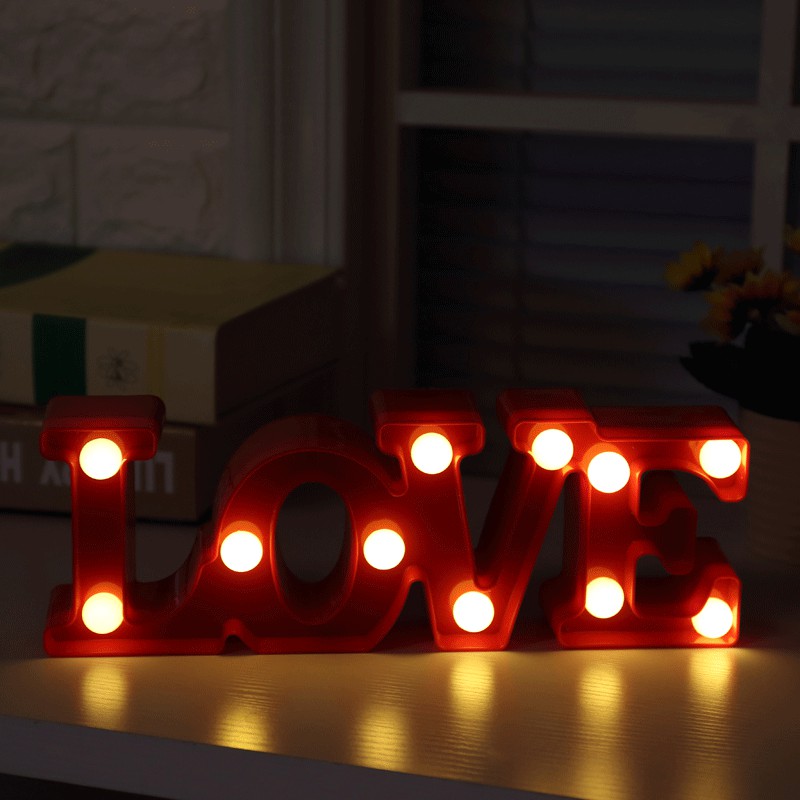 Đèn LED Trang Trí Hình Trái Tim, Chữ Love Nhiều Màu Trang Trí Tiệc Cưới, Sinh Nhật