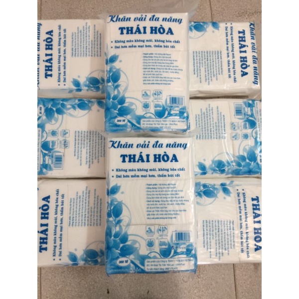 GIẤY KHÔ ĐA NĂNG -KHĂN VẢI ĐA NĂNG THÁI HOÀ (CỠ ĐẠI 300 tờ)