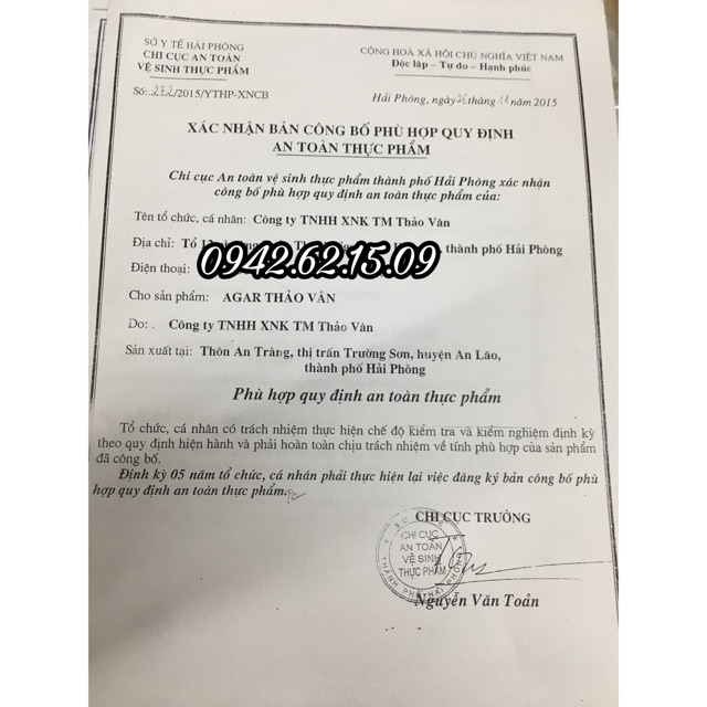 Rau câu Dẻo Thảo Vân chánh gốc gói 500 gram [Date 2024]