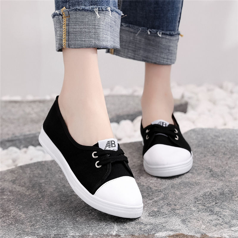 Women's White Shoes Breathable Canvas Shoes