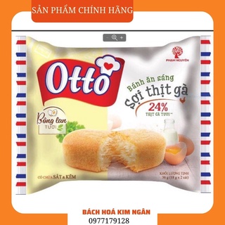 Bánh Bông Lan Tươi, Bánh Ăn Sáng Sợi Thịt Gà Otto Gói 90G