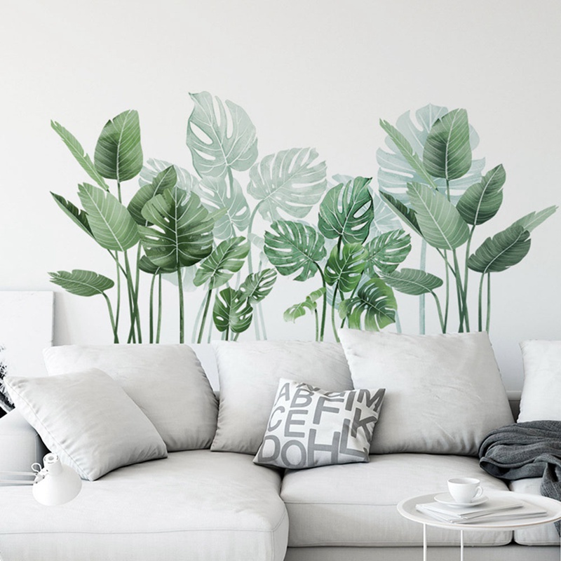 Sticker Dán Tường Trang Trí Hình Lá Cây Nhiệt Đới
