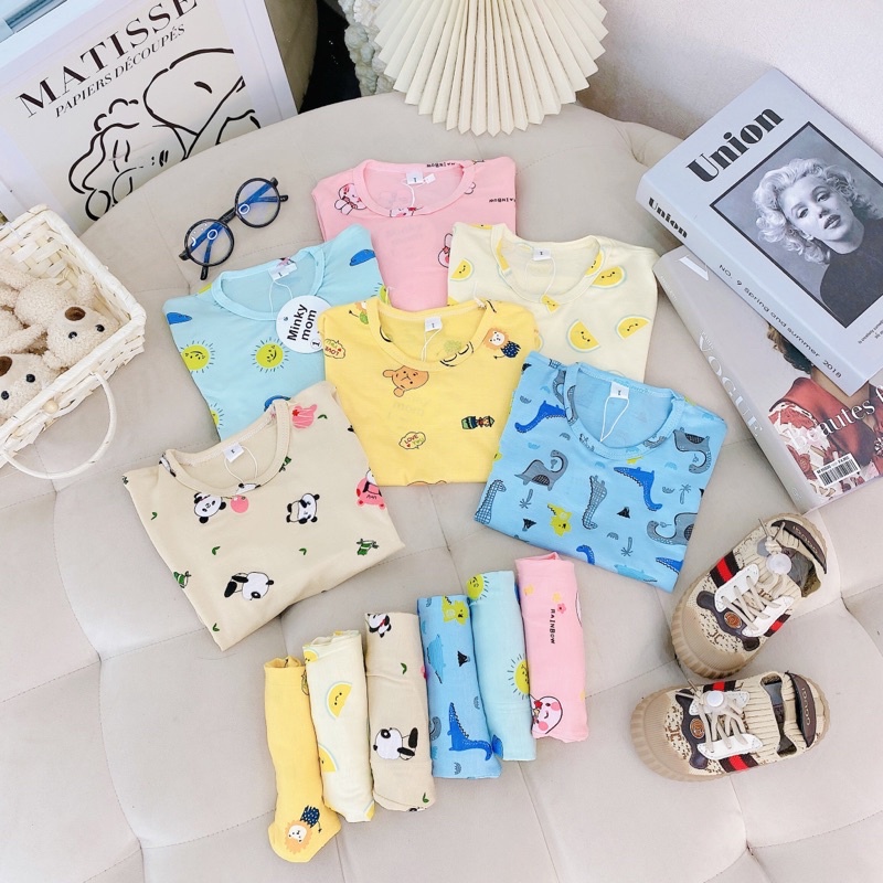 BỘ DÀI TAY THUN LẠNH MINKYMOM THU ĐÔNG CHO BÉ