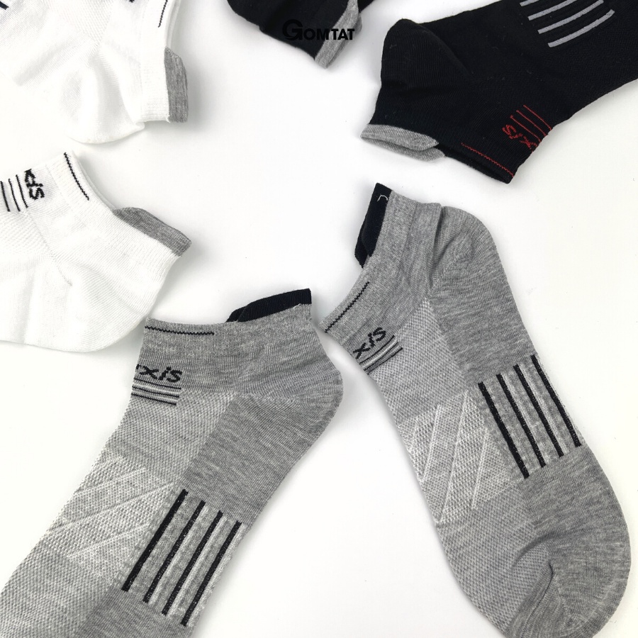 Tất nam cổ ngắn GOMTAT chuyên dùng cho thể thao, chất liệu cotton cao cấp,có đệm bảo vệ gót chân - LUXIS-S16