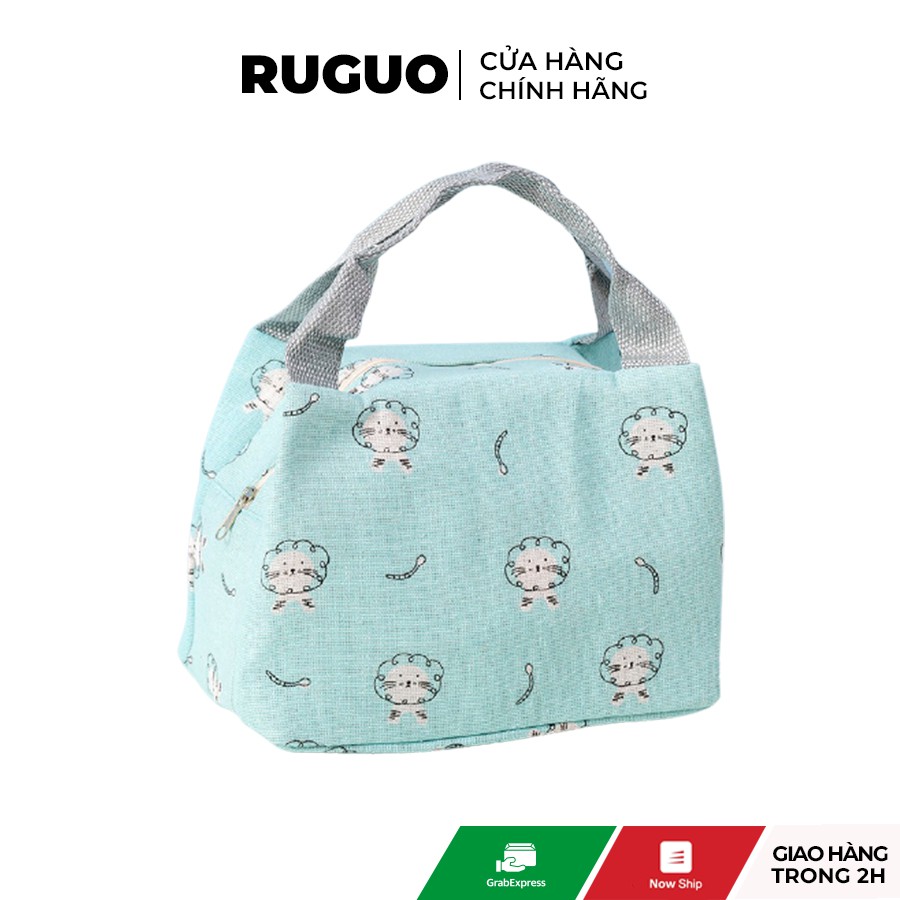 Túi vải giữ nhiệt đựng hộp cơm dày dặn, túi giữ nhiệt có quai xách phong cách Nhật Bản | BigBuy360 - bigbuy360.vn
